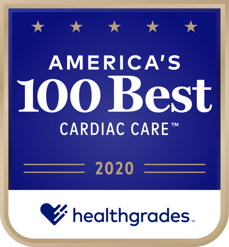 Healthgrades America's 100 Best Cardiac Care Award 2020 badge