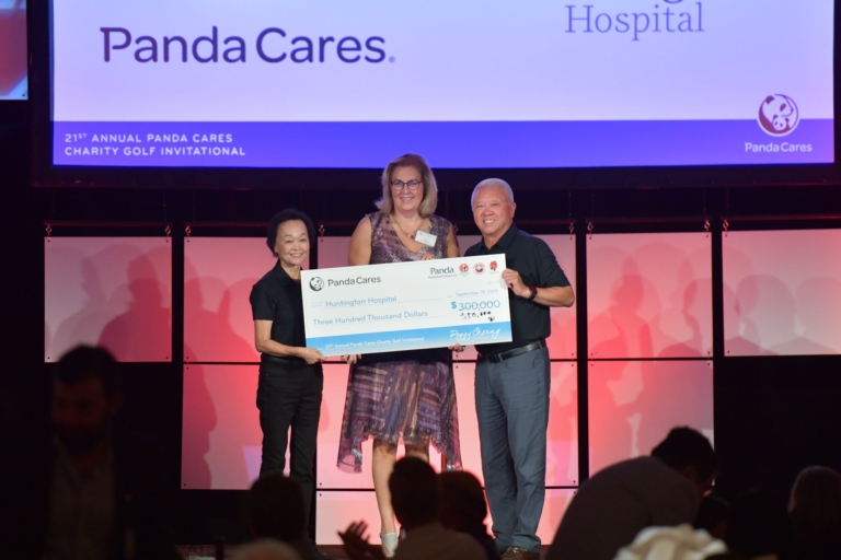 Panda Cares presenting $300,000 donation check to Huntington Hospital at charity golf invitational