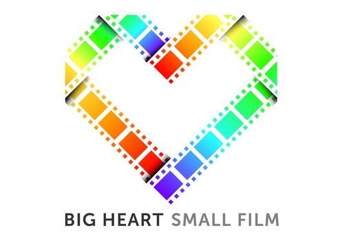 Big Heart Small Film festival logo with colorful film strip heart design